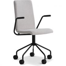 Lotuss - Pyörällinen kokoustuoli bristol vaaleanharmaa/musta