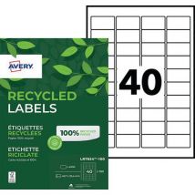 Avery - Etiketti valkoinen kierrätetty laser 45,7 x 25,4 mm - avery