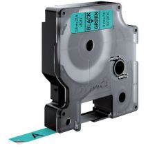 Dymo - D1 etiketti 9mmx7m musta/vihreä