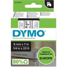 Dymo - Tarrakirjoitinnauha dymo d1 6 mm musta/läpinäkyvä