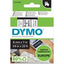Dymo - Tarrakirjoitinnauha dymo d1 6 mm musta/valkoinen