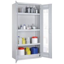 LaCont - Kemikaalikaappi CHS 950 GL - 950x500x1950mm - Teräs Harmaa Pleksiovi