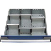 Bott - Laatikkolokero 10 lokerolla - 525x525x75 mm - Hopea