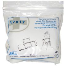Akla - Kompressi 17x17 cm kiinnitetyllä siteellä 4 m x 8 cm
