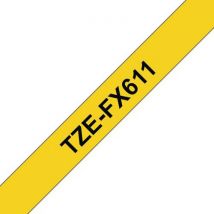 Brother - Brother_tzefx 611 joustava laminoitu teippi 6 mm musta/keltainen