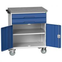 Bott - Rullavaunu verso 800x550x980 mm vaaleanharmaa/sininen