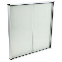 Manutan Expert - Ilmoitustaulukaappi 2 liukuovea - 890x661 mm - Magneettinen Alumiinikehys