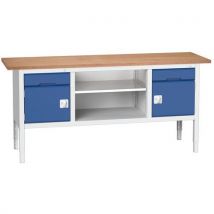 Bott - Työpöytä l:2000xs:600xk:830-930mm vaneri 2 laatikkoa 1 hylly