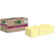 Post-it - Block super sticky kierrätetty 76x76 mm 14 + 4 palaa keltainen