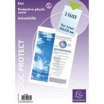 Exacompta - Laukku jossa 10 yksinkertaista suojataskua sileästä pvc:stä a4 maxi