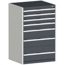 Bott - Kaappi cubio - 1200x800x650 mm - 7 laatikkoa - antrasiitinharmaa