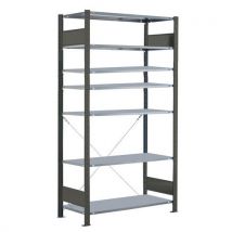 Schulte - Varastohylly Easy-Fix - 300x40 cm Musta - 7 hyllytasoa 150 kg/taso