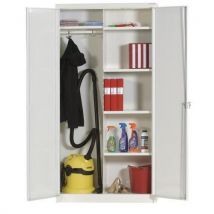 Jiwa - Yhdistelmäkaappi - siivous-/vaatekaappi pitkäsalpa valkoinen