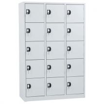 Manutan expert - Pienlokerokaappi manutan modulo 400 3 x 5 lokeroa harmaa