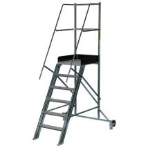 Laggo - Siirrettävät portaat turvakaiteella - 6 askelmaa 150 kg kantavuus 2240 mm korkeus