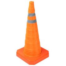 Manutan Expert - Heijastava kokoontaitettava liikennekartio K 70 cm - Oranssi Nylon - Turvallinen ja tilaa säästävä