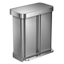 Simplehuman - Roskakori recycler 24 ja 34 litraa ruostumatonta terästä vuoratulla taskulla