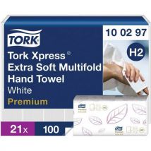 Tork - Tork premium h2 100297 erikoispehmeät paperiset käsipyyhkeet – 21 x 100 arkkia