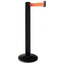 Beltrac - Rajapylväs ulkokäyttöön – musta pylväs oranssi nauha