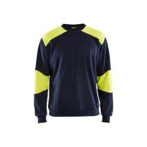Blaklader - Palosuojattu collegepaita - Mariininsininen/Huomiokeltainen - 4XL - EN 1149-5 EN 11612 Modakryyli