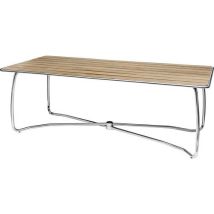 Hillerstorp - Pöytä spring 110x220 cm massiivinen teräslanka ja tiikki