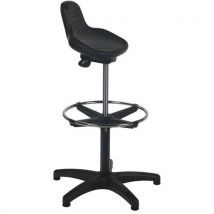 Manutan Expert - Työtuoli istuma-/seisomamalli jalkarenkaalla - Säädettävä korkeus 58-80cm - Ergonominen - 100kg kantavuus