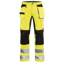 Blaklader - Highvis riipputaskuhousut stretch huomio keltainen/musta d112