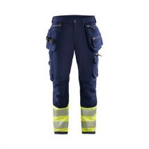 Blaklader - Highvis riipputaskuhousut 4-way stretch mariininsininen/huomio keltainen c64