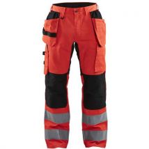 Blaklader - Highvis riipputaskuhousut stretch huomio punainen/musta c46