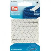 Sport-Elastic Gummi weiß 8,5mm 5m