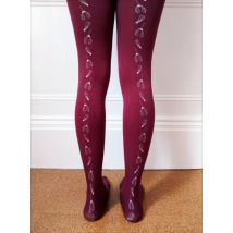 Plum Sycamore Hand-Printed Tights by hose.