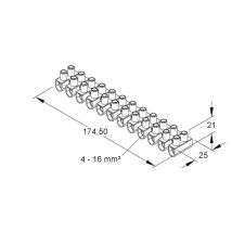 HKL Anschlußklemme 135.3 4-16qmm 12polig weiss (alt:135.N)