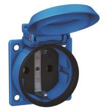 ABL Einbau-SCHUKO-Steckdose, 1561050 blau IP54 m. Schraubanschluss