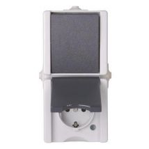 KOPP APWG proAQA Kombination 139356003 Schuko und Wechsel grau senkrecht