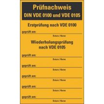 HEIN 174553 Prüfplakette HEIN_174553 f.Sicherungs-kästen schwarz/gelb Folie