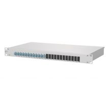 Metz OpDAT fix 12xLC-D OM3 1502557712-E Keramik aqua bestückt 19" 1HE Spleißbox