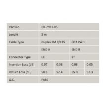 LWL Patchkabel OS2 DK-2931-05 LC-D/ST-D 09/125 Monomode Länge 5,0m