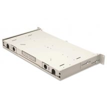 Ausziehbare Glasfaser Spleiss- DN-96200 Box 1HE ohne Frontplatte grau RAL 7035