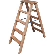 Krause Holz-Stufen-Doppelleiter 2x5 Arbeitshöhe:ca.2,65m 8,0kg 818423