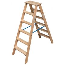 Krause Holz-Stufen-Doppelleiter 2x6 Arbeitshöhe:ca.2,85m 10,2kg 818430
