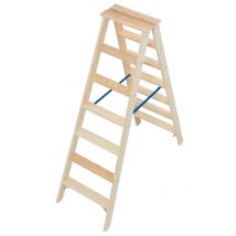 Krause Holz-Stufen-Doppelleiter 2x7 Arbeitshöhe:ca.3,10m 13,2kg 818447
