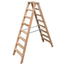 Krause Holz-Stufen-Doppelleiter 2x8 Arbeitshöhe:ca.3,30m 13,2kg 818454