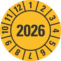 HEIN 185171 Prüfplakette HEIN_185171 2026 gelb Folie selbstklebend D=30mm (Inhalt 1 Stück)