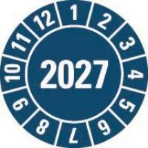 HEIN 189464 Prüfplakette HEIN_189464 2027 blau Folie selbstklebend D=30mm (Inhalt 1 Stück)