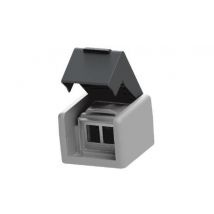 EasyLan Modulaufnahme fixLink CKVDFD44 D* leer AP ger.Abgang 2f IP44 sw/gr