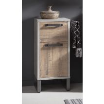 Mobile x bagno in finitura cemento e rovere invecchiato ZCMFBR805