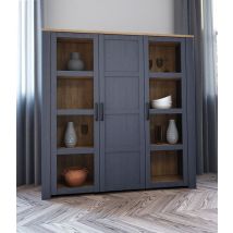 Vetrina Rovere navy e Rovere riviera, 3 ante ZFTBHLV631-M348