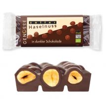 Haselnuss in dunkler Schokolade