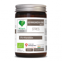 Adaptogeny Witania Ospała BeOrganic Ashwagandha KSM-66 5% Bio 200mg 50kaps