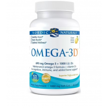 Kwasy Tłuszczowe Omega + D Nordic Naturals Omega 3D 690mg 60softgels Lemon
